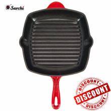 Sarchi Grill Pan Pre-sazonado de hierro fundido Skillet